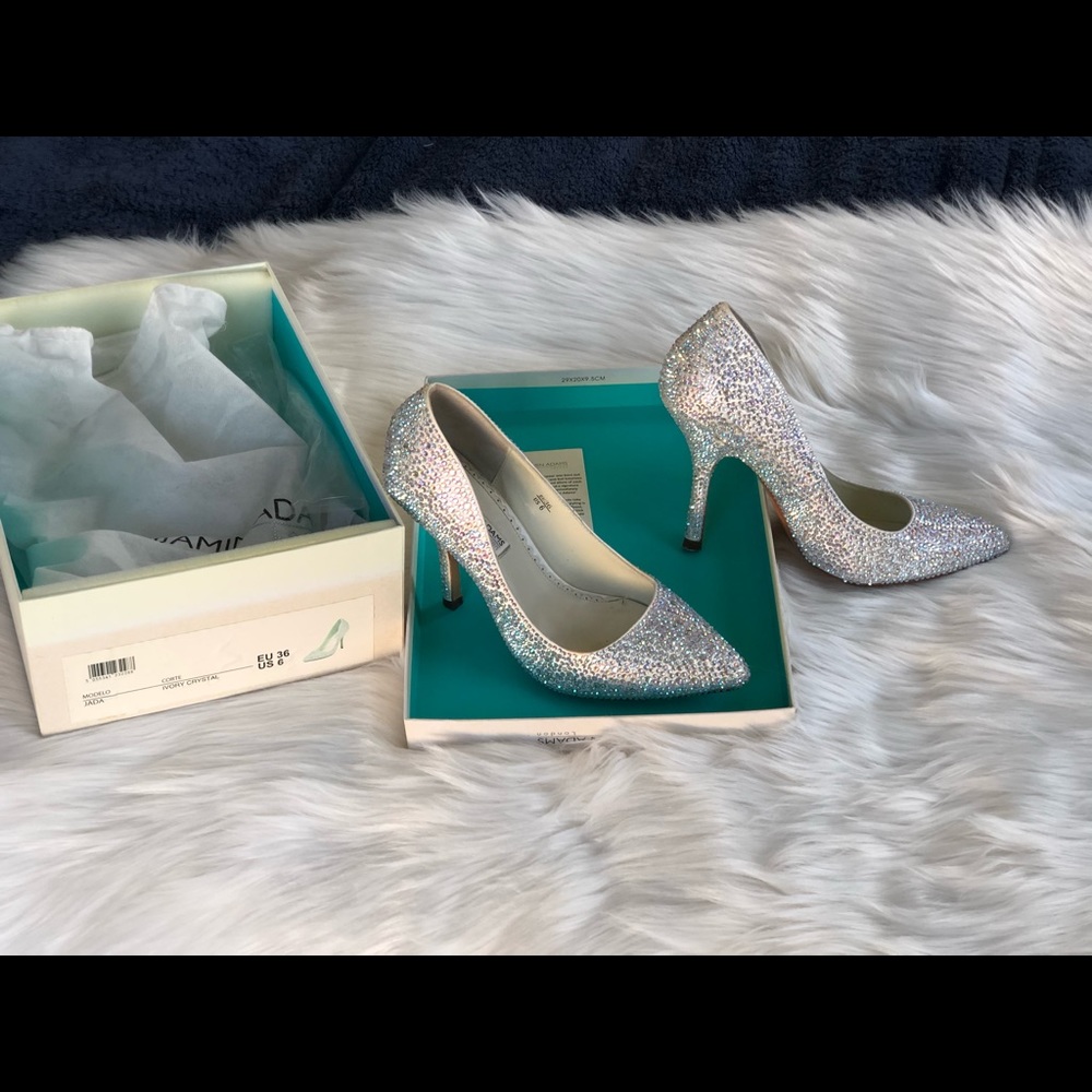 Benjamin Adams Jada ivory crystal heels - Picture 3 of 7